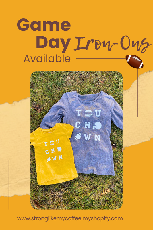 Sparkly Game Day Shirt Iron-Ons | TOUCHDOWN